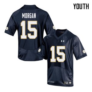 Notre Dame Fighting Irish Youth D.J. Morgan #15 Navy Under Armour Authentic Stitched College NCAA Football Jersey COS7099BZ